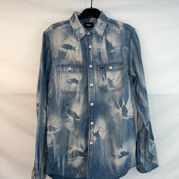 Hudson Jeans - Medium Button Down Shirt - Bleach/Tie Dye Denim - 80% OFF SALE!!! - Picture 10 of 10